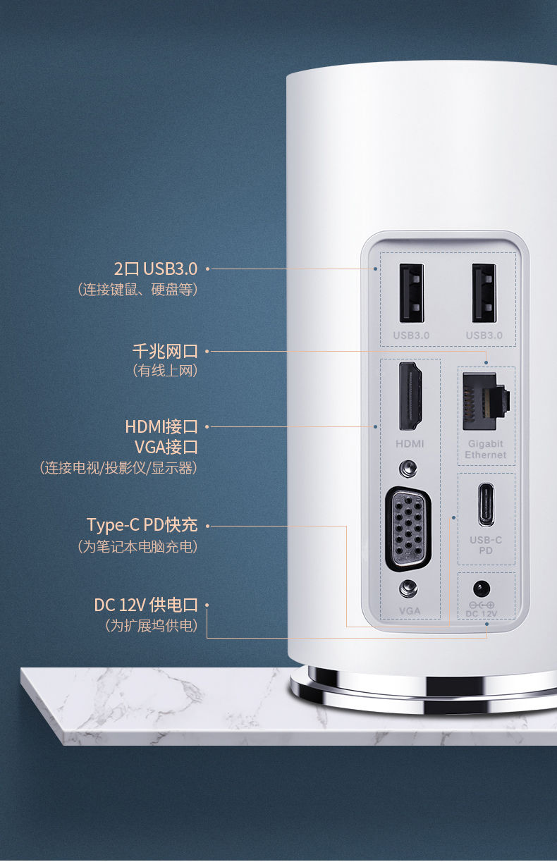 綠聯(lián)音響概念款USB-C擴(kuò)展塢
